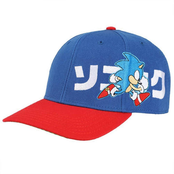 Sonic Japanese Katakana Pre-Curved Bill Snapback Hat - BUCKET POPCORN